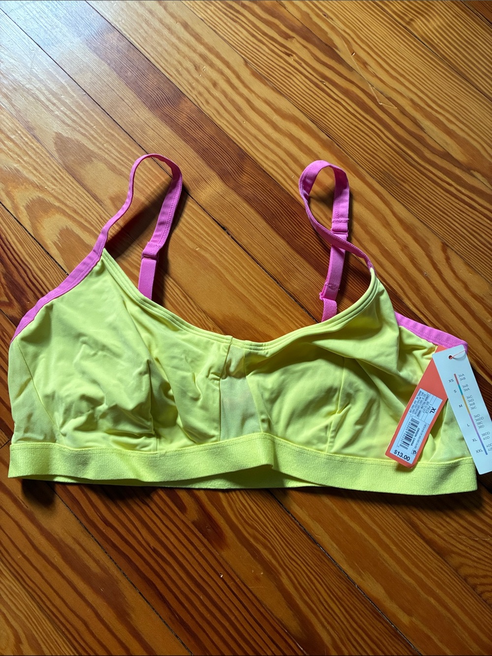 Colsie Yellow Bralette with Pink Straps NWT